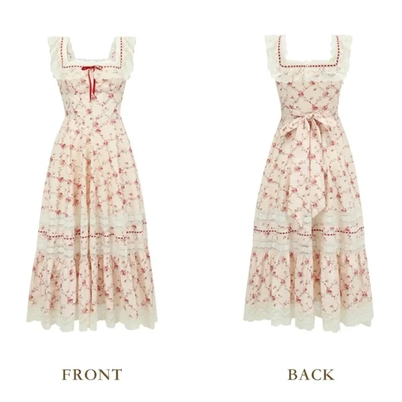 Lacemade Floral Lace Trim Maxi Dress - Picture 5 of 8